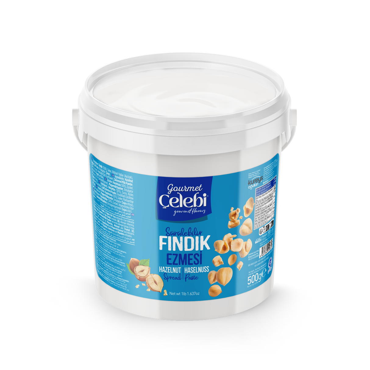 Celebiogullari Professional Hazelnut Spread (50% Hazelnut) - 500g, 1kg & 5kg Buckets