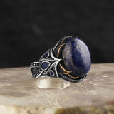 Tesbihevim | Men's Silver Ring with Lapis Stone - TryAladdin