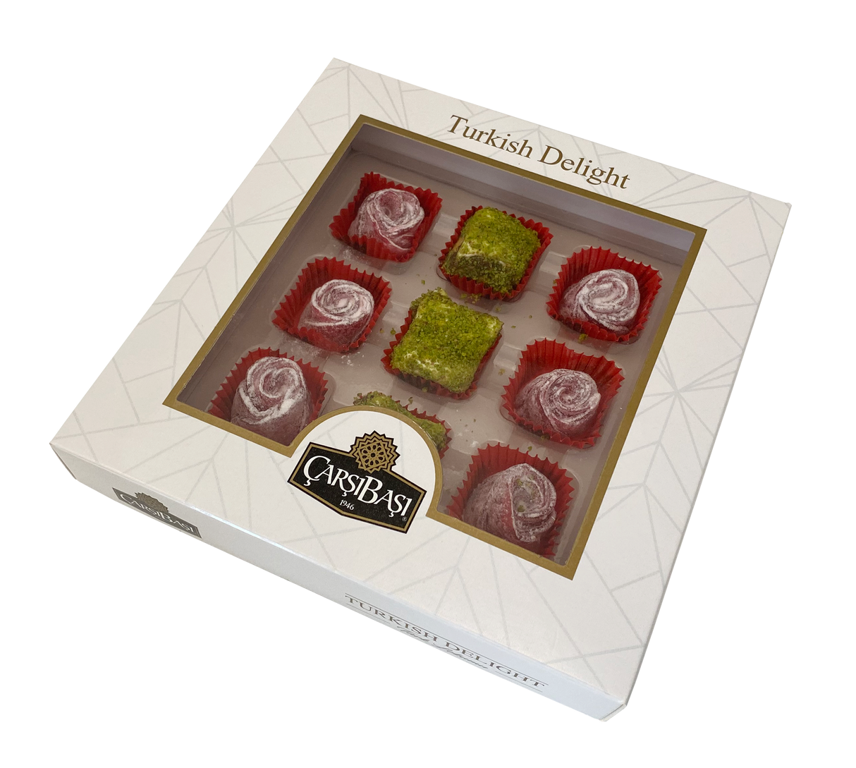 Carsibasi Premium Assorted Turkish Delight (Pistachio & Rose) - 180g Gift Box