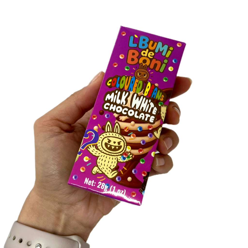 فيزير لوبومي دي بوني شوكولاتة غامضة قابلة للجمع - حليب، أبيض وحبوب ملونة - 28غ