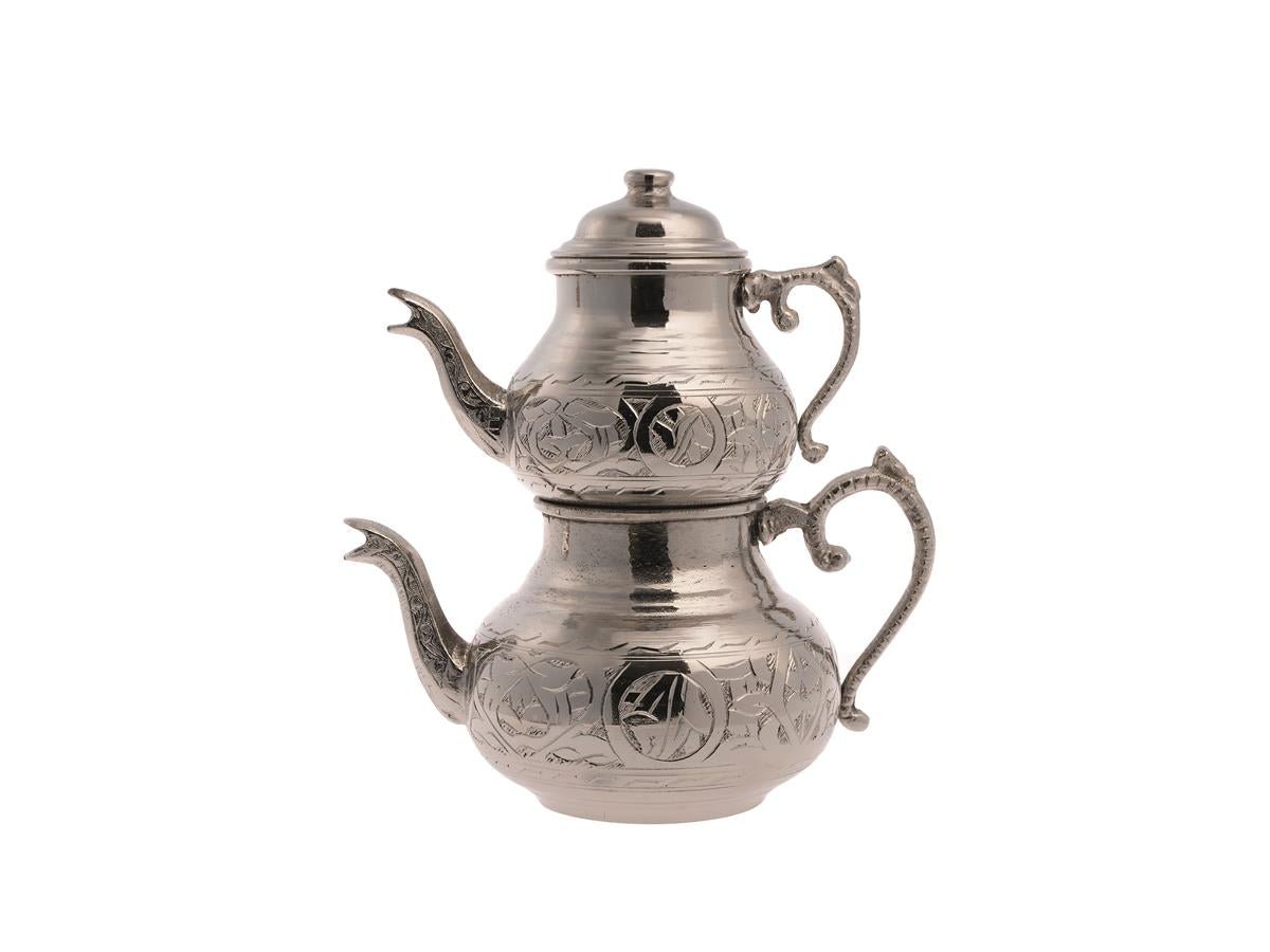 Acar | Turkish Tea Pot - Embroided - Small - White - TryAladdin