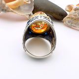 Amber Topaz Stone Men's Ring - TryAladdin