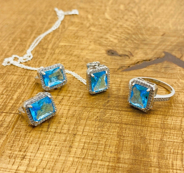 Aquamarine Jewelry Set - TryAladdin