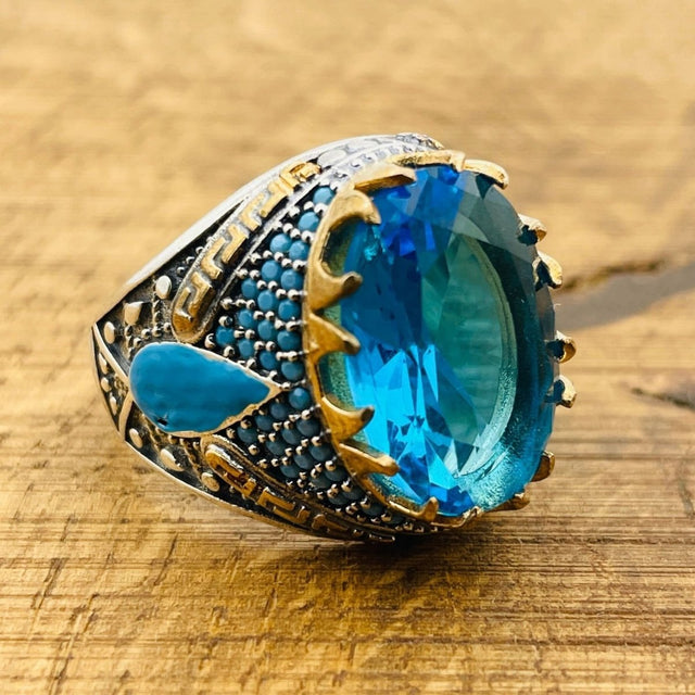 Aquamarine Oval Ring - TryAladdin