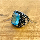 Aquamarine Square Ring - TryAladdin