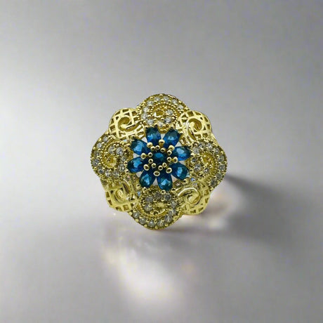 Istanbul Jewelry | Sapphire Vintage Handmade Silver Ring - TryAladdin