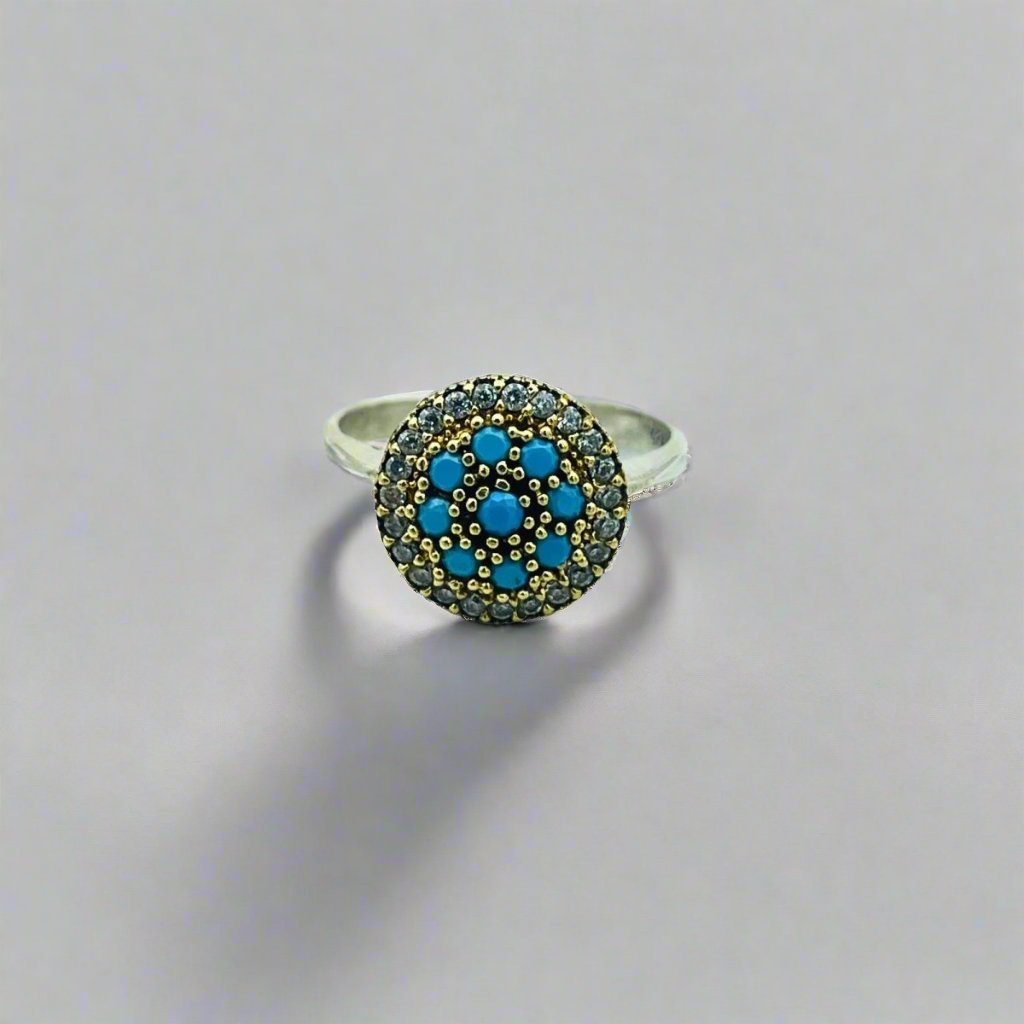 Istanbul Jewelry | Turquoise Ottoman Style Handmade Silver Ring - TryAladdin