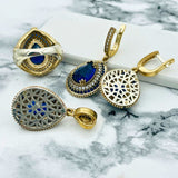 Istanbul | Sapphire Ottoman Style Handmade Silver Jewelry Set - TryAladdin