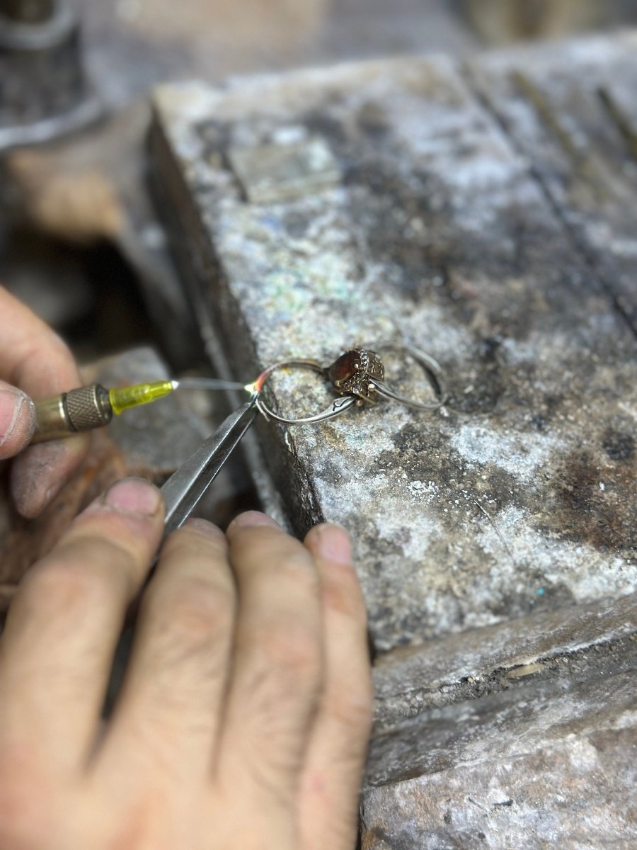 Istanbul Jewelry | Onyx Ottoman Style Handmade Silver Ring - TryAladdin