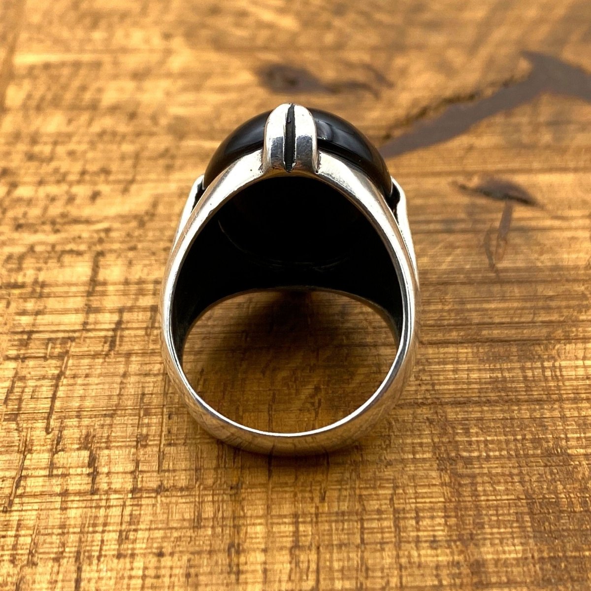 Black Onyx Silver Ring - TryAladdin