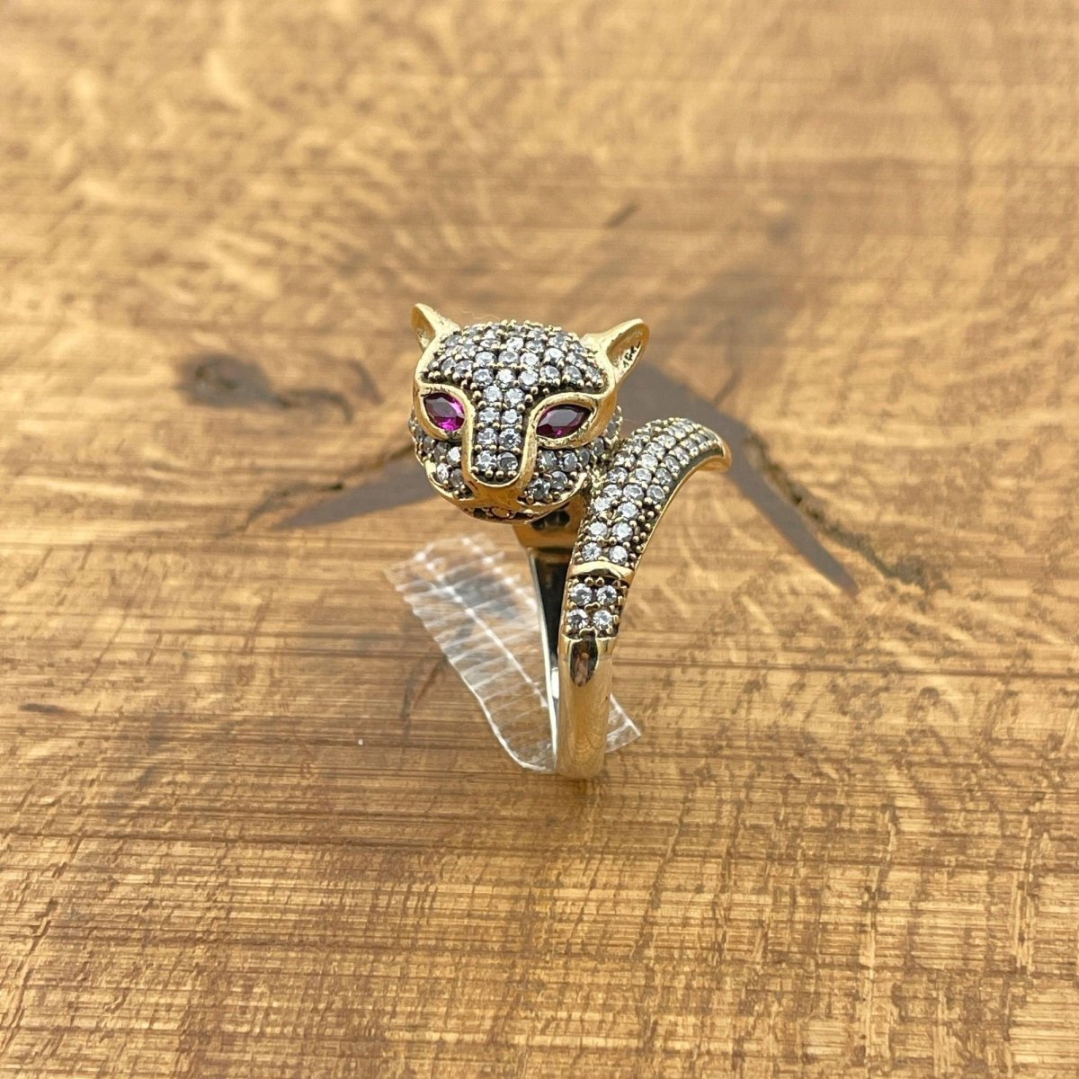 Black Zircon Tiger Head Ring - TryAladdin