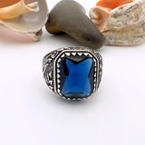 Blue Sapphire Squared Stone Men's Ring - TryAladdin