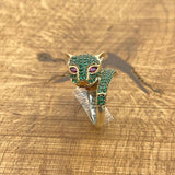 Blue Sapphire Tiger Head Ring Jewelry - TryAladdin