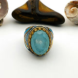 Blue Tourmaline Oval Ring Ottoman Jewelry - TryAladdin