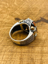 Citrine Silver Men's Ring - TryAladdin