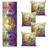 Colorful Blessed - Themed Digital Printed Runner and Cushion Pillow Cover Set - TryAladdin