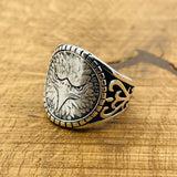 Eagle Face Model Silver Men's Ring - TryAladdin