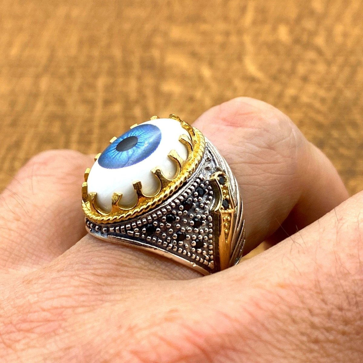 Evil Eye Silver Men’s Ring - TryAladdin