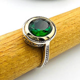 Green Emerald Oval Ring - TryAladdin