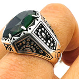 Green Emerald Stone Men's Ring - TryAladdin