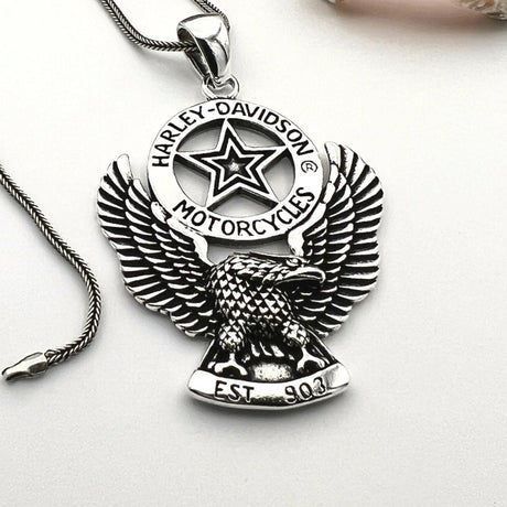 Harley Davidson 925 Sterling Silver Necklace - TryAladdin