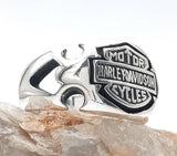 Harley Davidson Motorcycle Signet Ring - TryAladdin