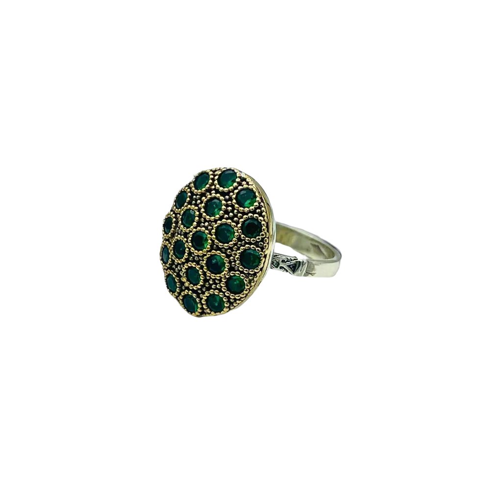 Istanbul Jewelry | Emerald Ottoman Style Handmade Silver Ring - TryAladdin