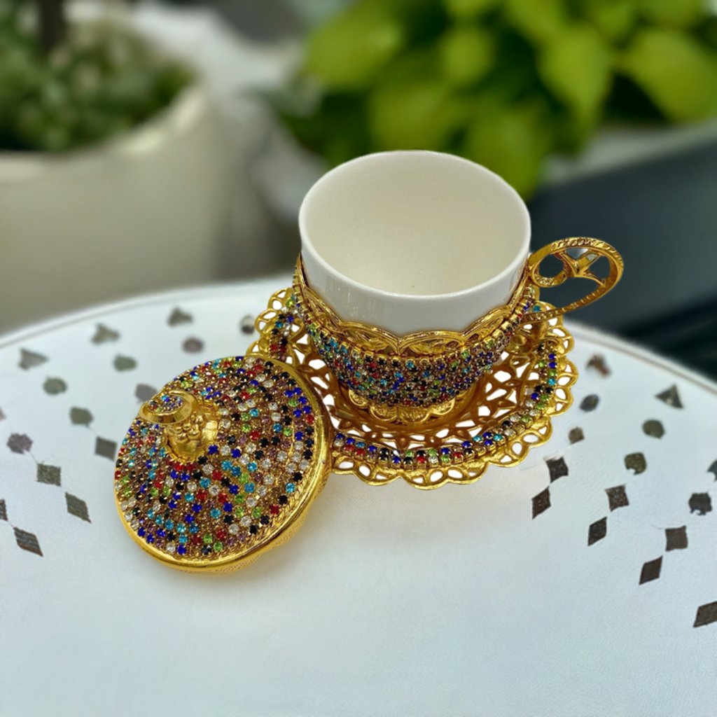 Lavina | Turkish Coffee Cup With Bead Design - TryAladdin