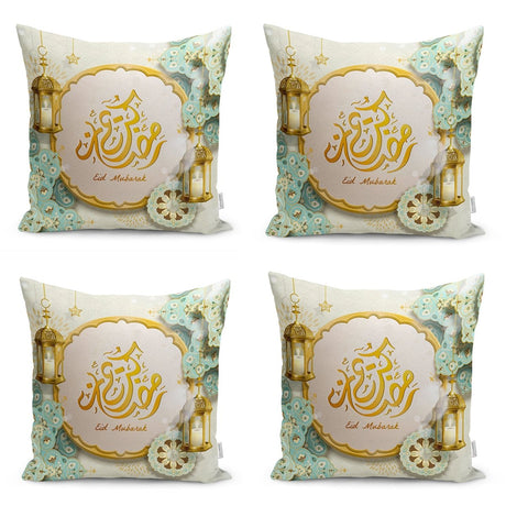 Mandala Design Mubarak Ramadan Motif Runner and Cushion Pillow Cover Set - TryAladdin