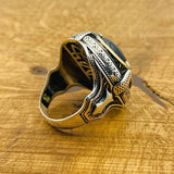 Men Black Onyx Silver Ring - TryAladdin