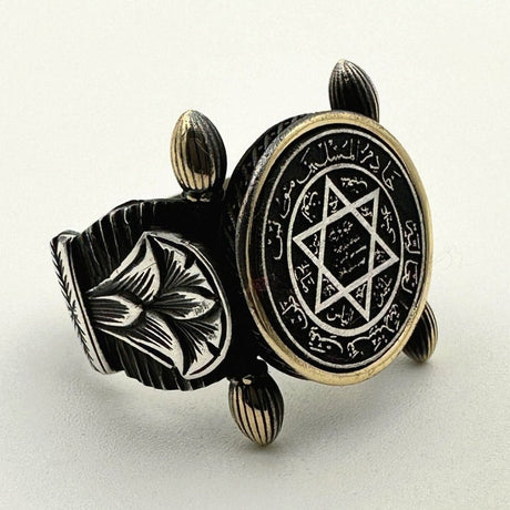 Men's 925 Sterling Silver Seal of Solomon Ring - TryAladdin