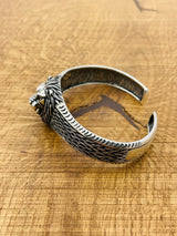 Men's Adjustable Cuff Silver Bracelet - TryAladdin