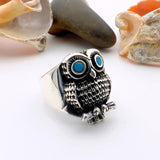 Men's and Women's 925 Solid Silver Owl Ring - TryAladdin