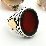 Men's Black Onyx Silver Ring - TryAladdin