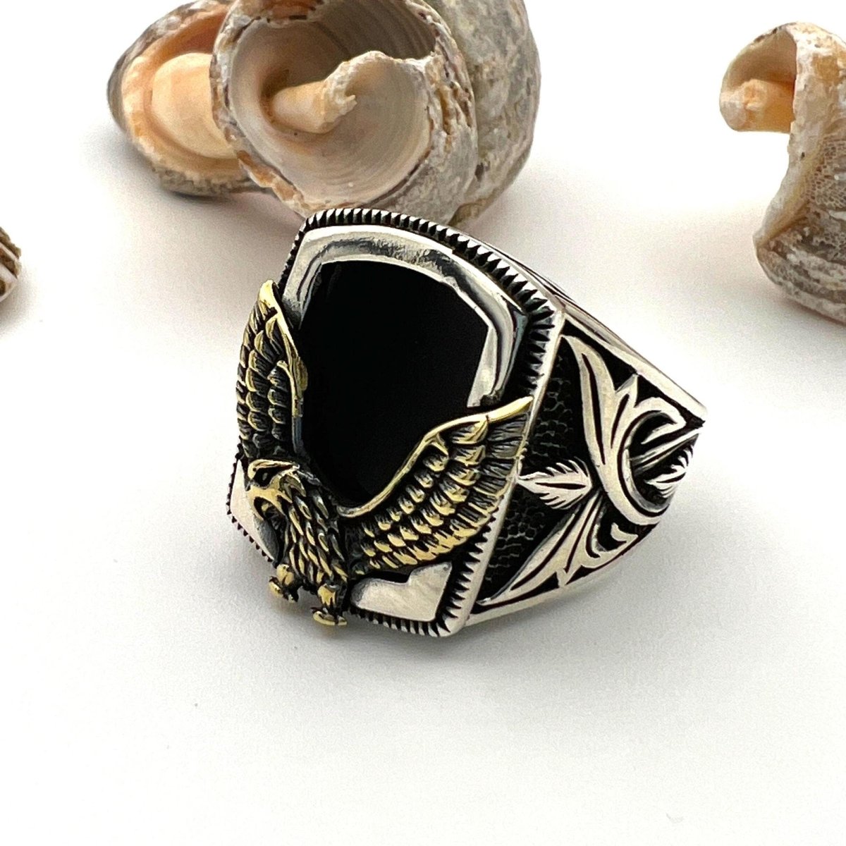 Men's Black Onyx Silver Ring - TryAladdin