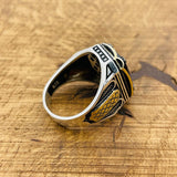 Men's Black Onyx Square Ring - TryAladdin