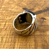 Men's Black Onyx Square Stone Silver Ring - TryAladdin