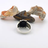 Men's Black Onyx Stone Ottoman Style Silver Ring - TryAladdin