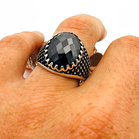 Men's Black Onyx Stone Ring - TryAladdin