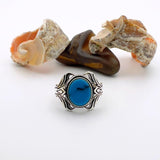 Men's Blue Zircon Silver Ring - TryAladdin