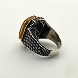 Men's Double Head Eagle Selcuklu Design Silver Ring - TryAladdin