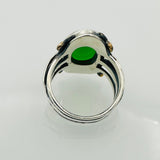 Men's Green Zircon Silver Ring - TryAladdin