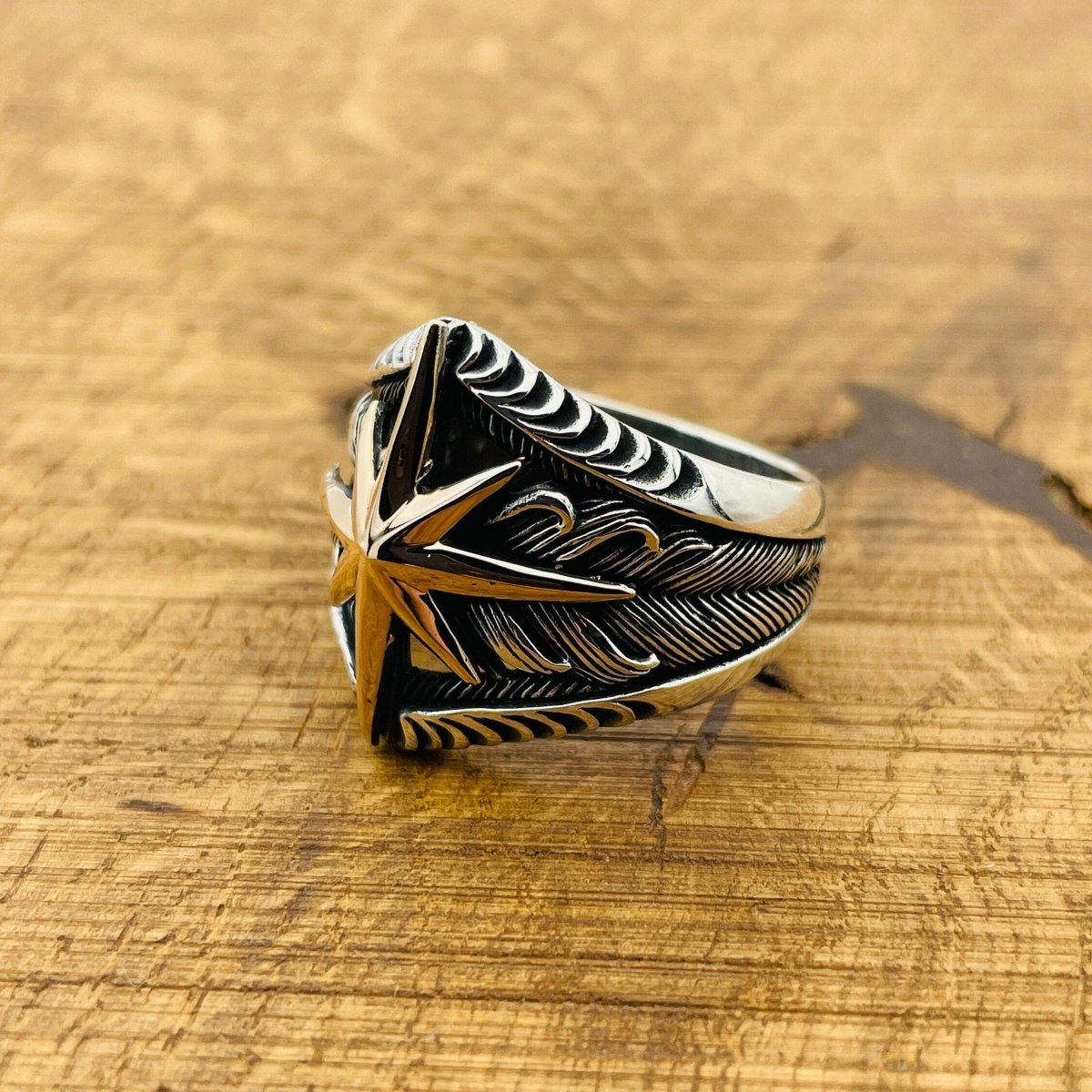 Men's Handmade Compass Ring - TryAladdin