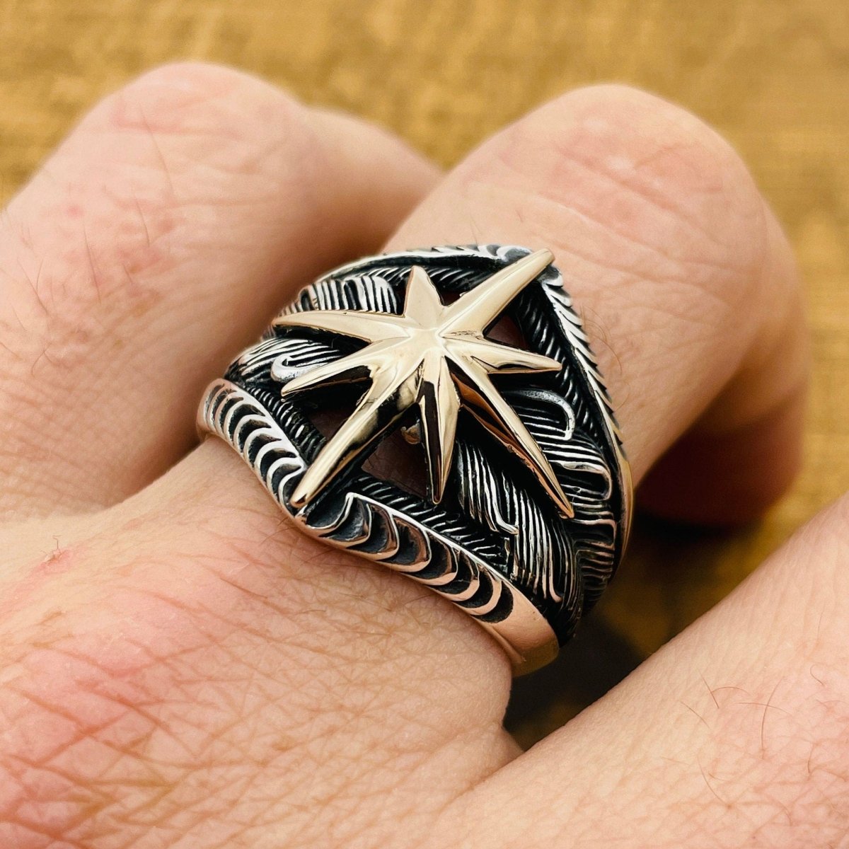 Men's Handmade Compass Ring - TryAladdin