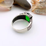 Men's Handmade Green Emerald Men's Ring - TryAladdin