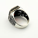 Men's Handmade Ruby Stone Silver Ring - TryAladdin