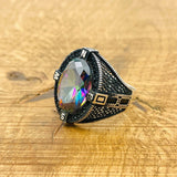 Men's Mystic Topaz Compass Ring - TryAladdin