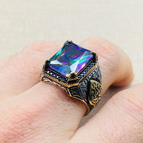 Men's Mystic Topaz Ring - TryAladdin