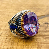 Men’s Oval Amethyst Ottoman Ring - TryAladdin