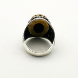 Men's Oval Onyx Silver Ring - TryAladdin